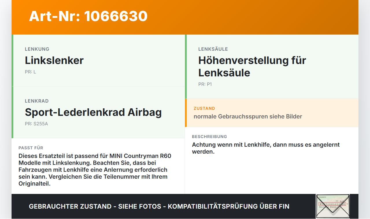 MINI Countryman R60 10-14 Höhenverstellung für Lenksäule MINI Countryman R60 10-14 08.12.2011 C2112760666 111024009... Vorschau 3