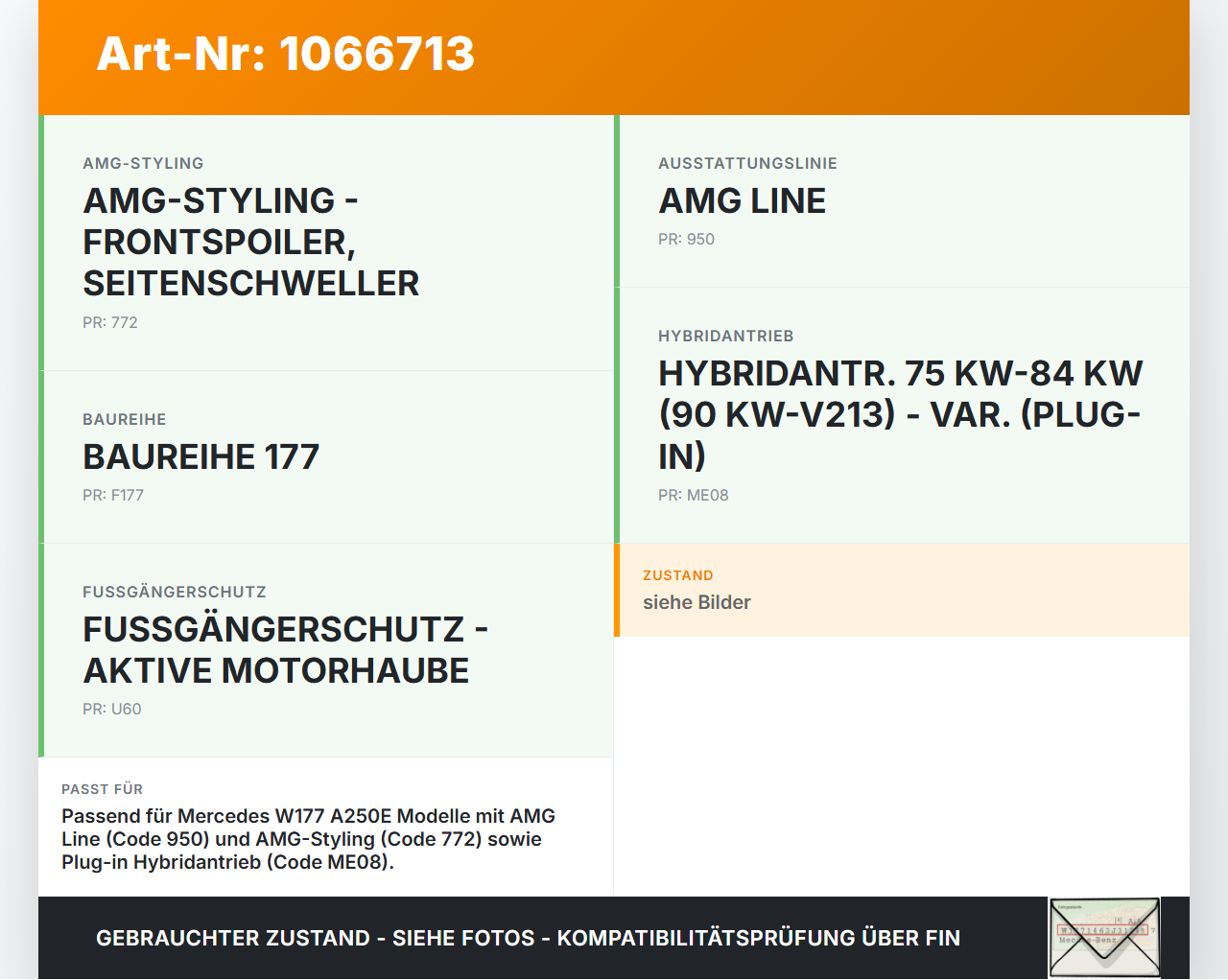 Mercedes W177 A250E 18-22 Abschleppöse Abschlepphaken Mercedes W177 A250E 18-22 26.03.2021 gebraucht Vorschau 3