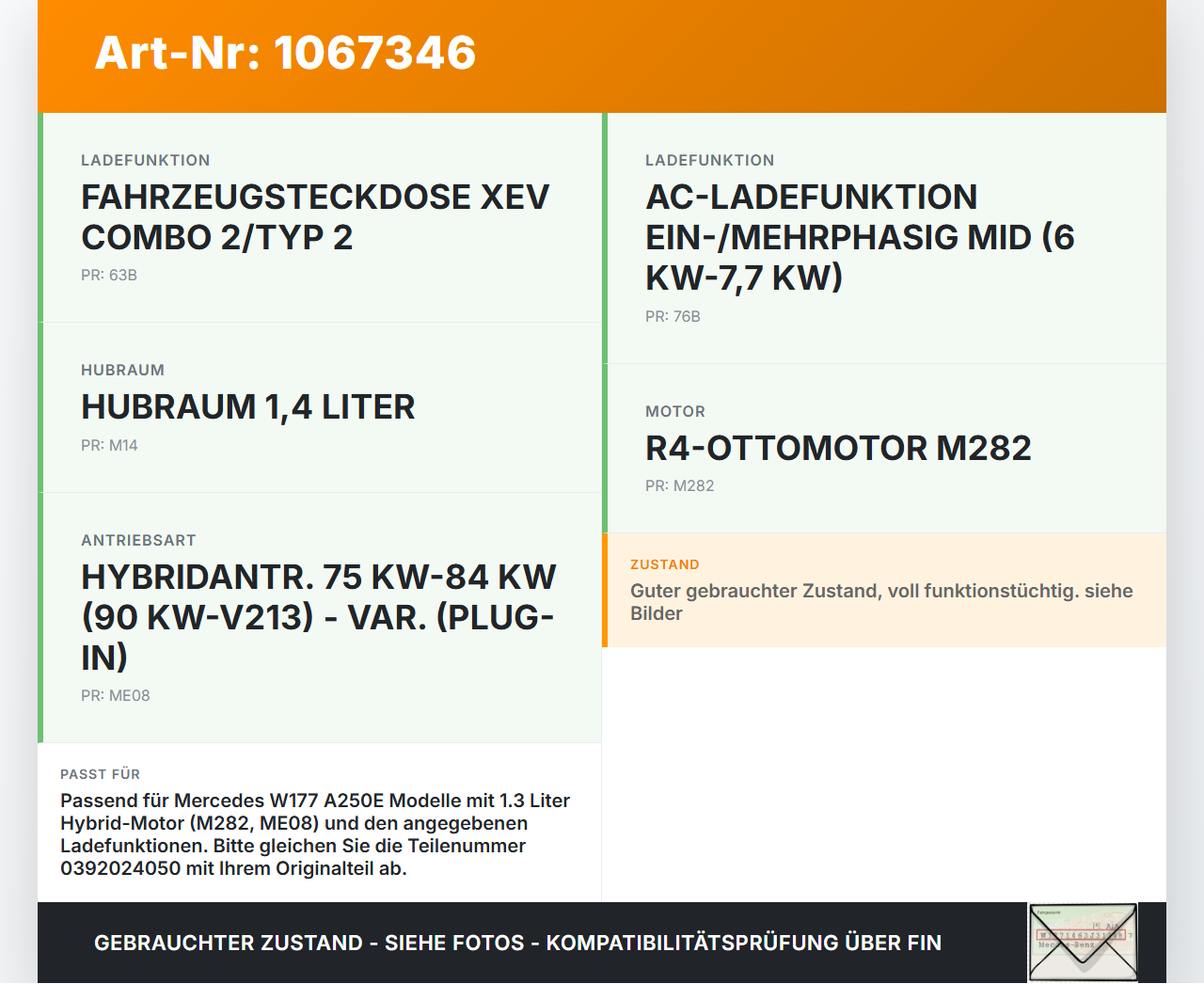 Mercedes W177 A250E 18-22 1,3 118KW Umwelzpumpe Heizung Pumpe Mercedes W177 A250E 18-22 26.03.2021 A0005002686... Vorschau 3