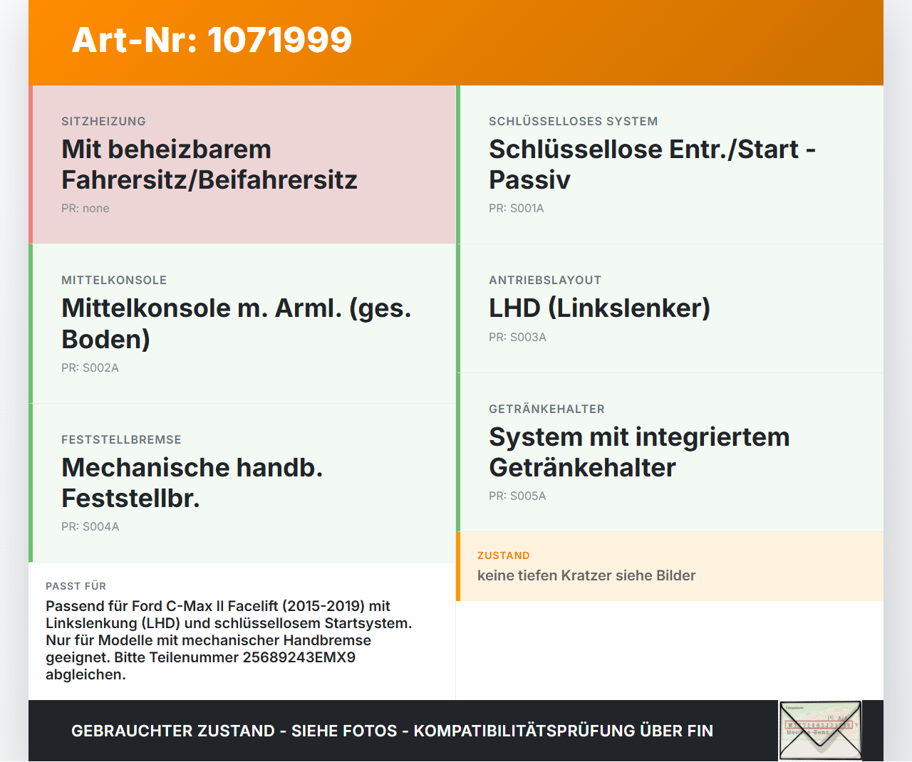 Ford C-Max II 15-19 Blende Einbaurahmen Rahmen Mittelkonsole Ford C-Max II 15-19 09.01.2018 FV41-S045H93-AP3EMX... Vorschau 3