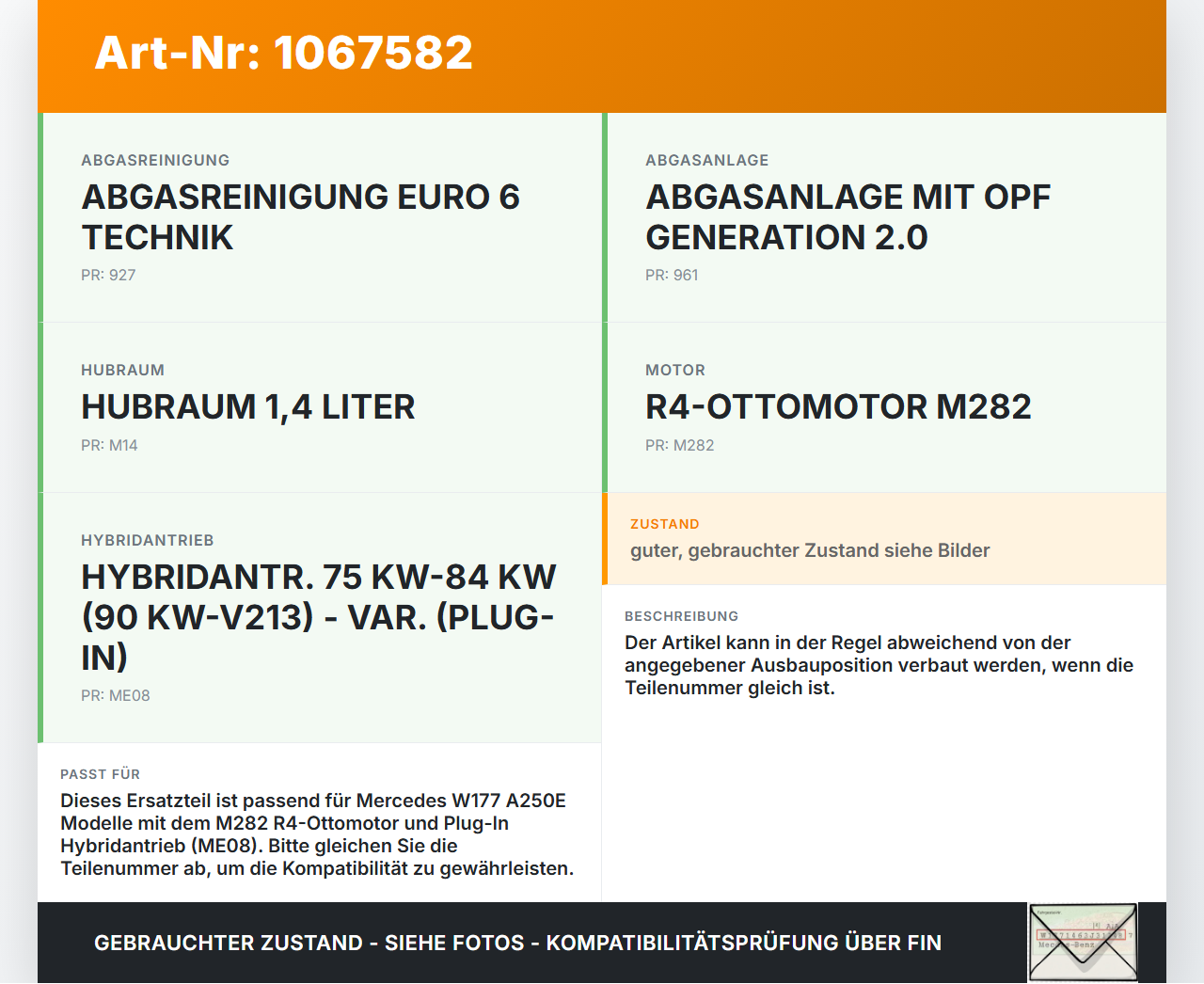 Mercedes W177 A250E 18-22 1,3 118KW Zündspule Zündmodul Stabzündspule Kerzenstecker Mercedes W177 A250E 18-22... Vorschau 3