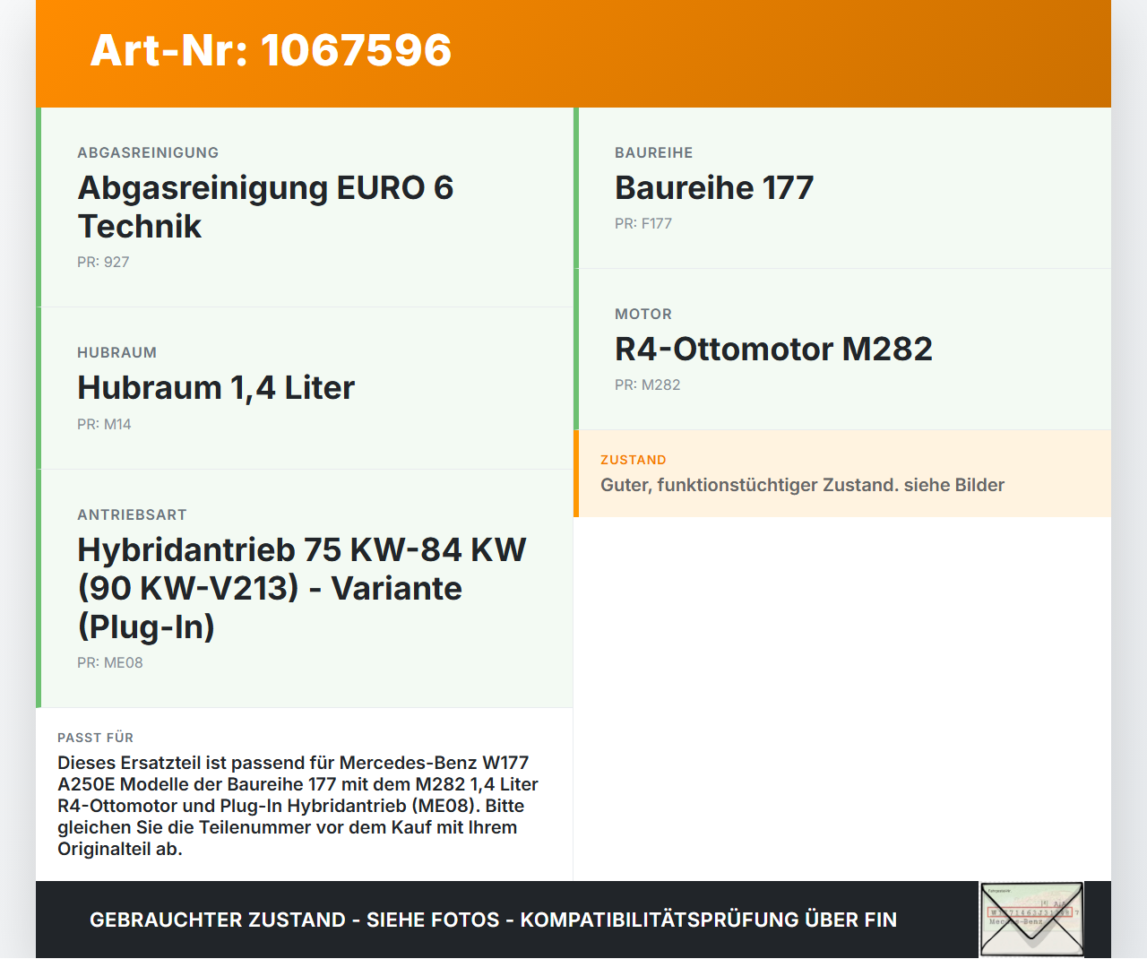 Mercedes W177 A250E 18-22 1,3 118KW 282914 Nockenwellenspule Verstellung für Nockenwelle Einlass Mercedes W177... Vorschau 3