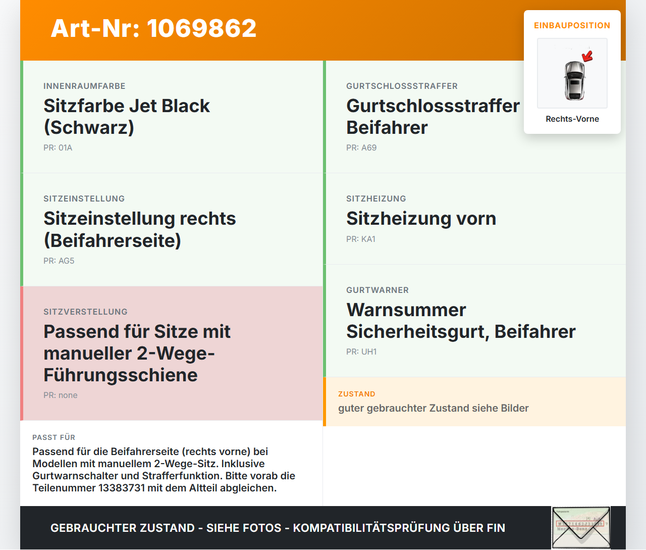 Opel Zafira Tourer P12 16-19 Mehrzweckfahrzeug Gurtschloss Rechts Vorne Opel Zafira Tourer P12 16-19 20.12.2016... Vorschau 3