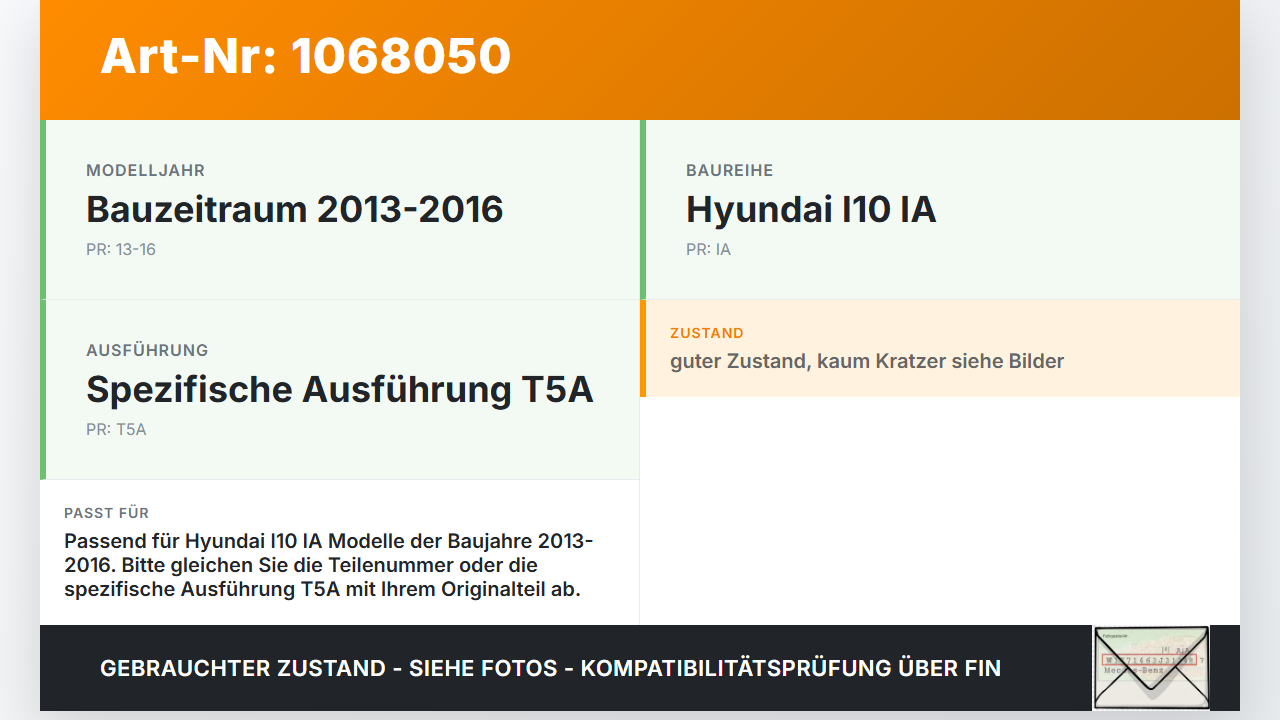 Hyundai I10 IA 13-16 Tankklappe Tankdeckel Kraftstoffklappe Tanktür T5A Hyundai I10 IA 13-16 30.12.2015 gebraucht Vorschau 3
