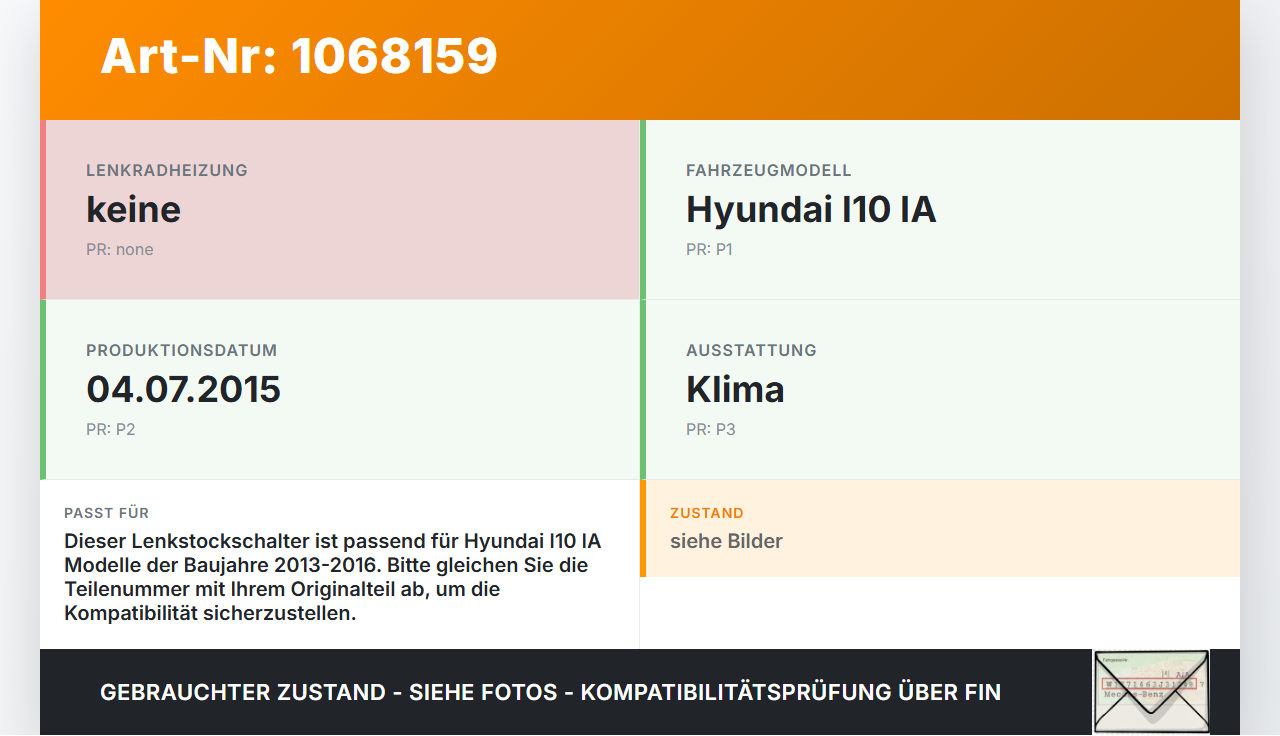 Hyundai I10 IA 13-16 Lenkstockschalter Wischerschalter Wischer Hyundai I10 IA 13-16 30.12.2015 gebraucht Vorschau 3