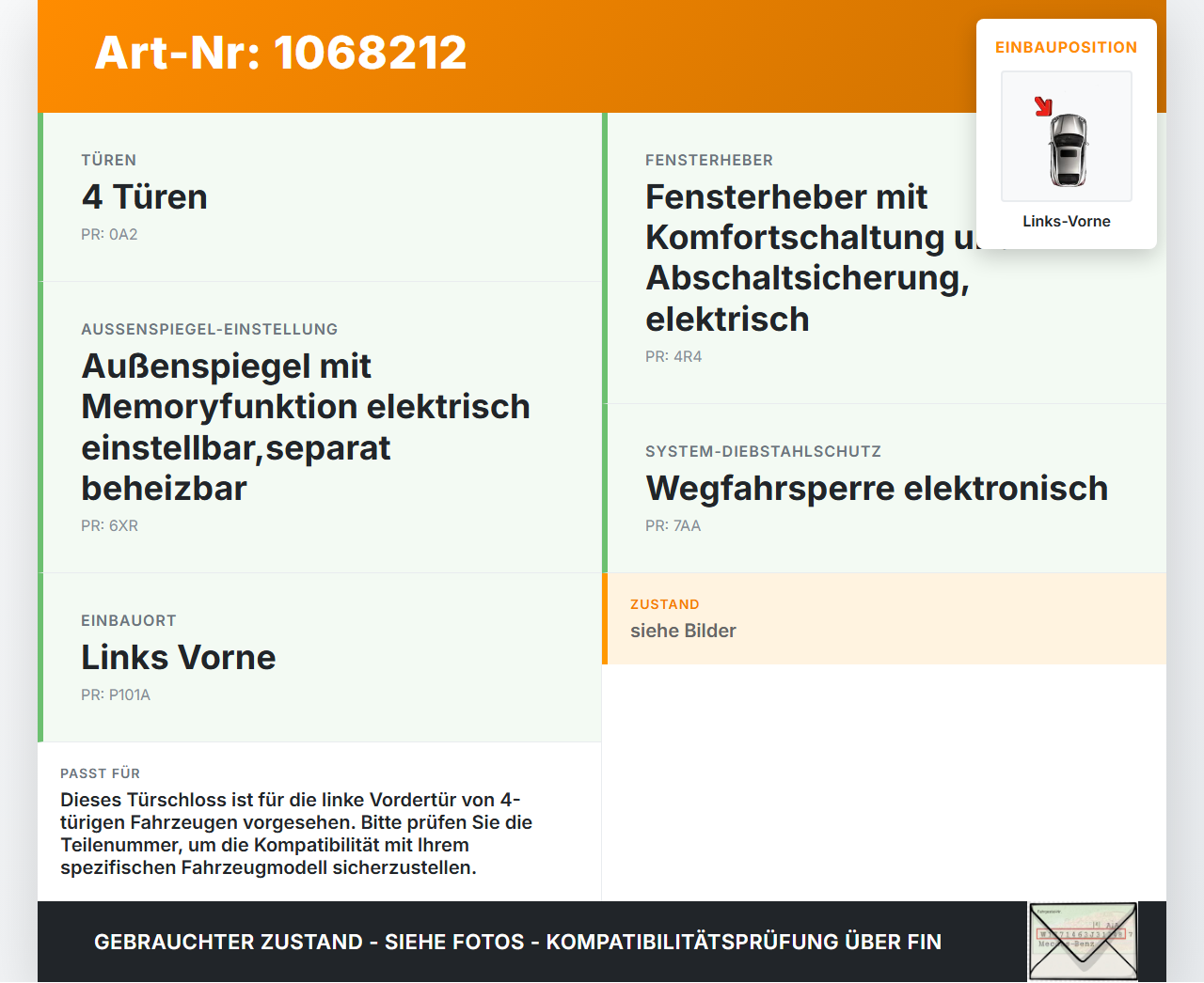 VW Golf VII 7 5G 17-20 5T Türschloss m. ZV Stellmotor Links Vorne VW Golf VII 7 5G 17-20 22.11.2019 5TB837015C gebraucht Vorschau 3