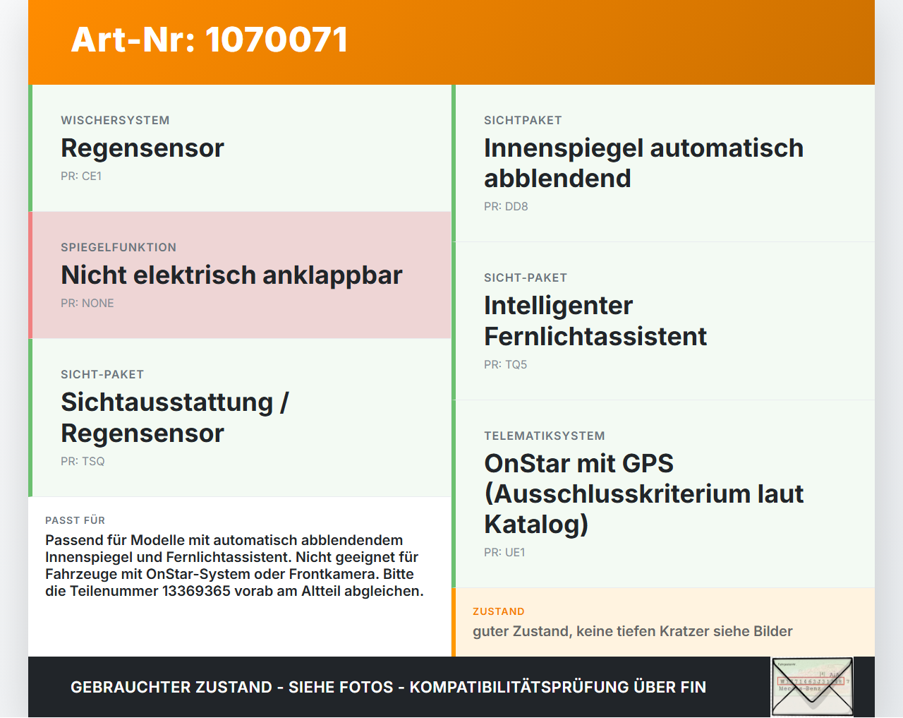 Opel Zafira Tourer P12 16-19 Innenspiegel Rückspiegel Spiegel Innen Opel Zafira Tourer P12 16-19 20.12.2016... Vorschau 3