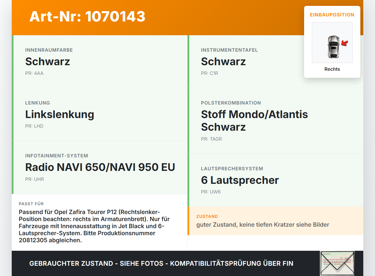 Opel Zafira Tourer P12 16-19 Lautsprecher Hochtöner Rechts mit Abdeckung Opel Zafira Tourer P12 16-19 20.12.2016... Vorschau 3
