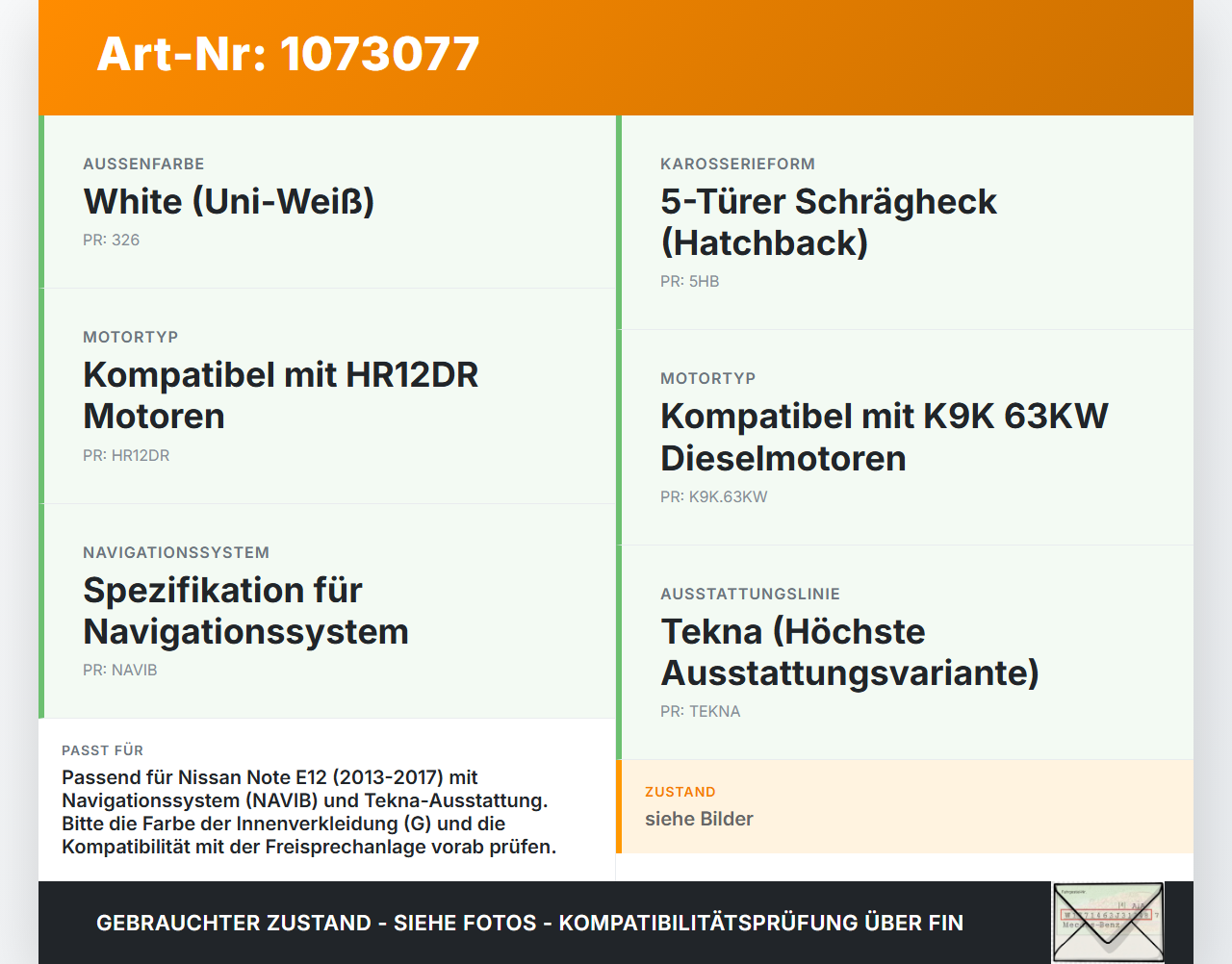 Nissan Note E12 13-17 Mikrofon Nissan Note E12 13-17 25.02.2016 283361SX3A gebraucht Vorschau 3