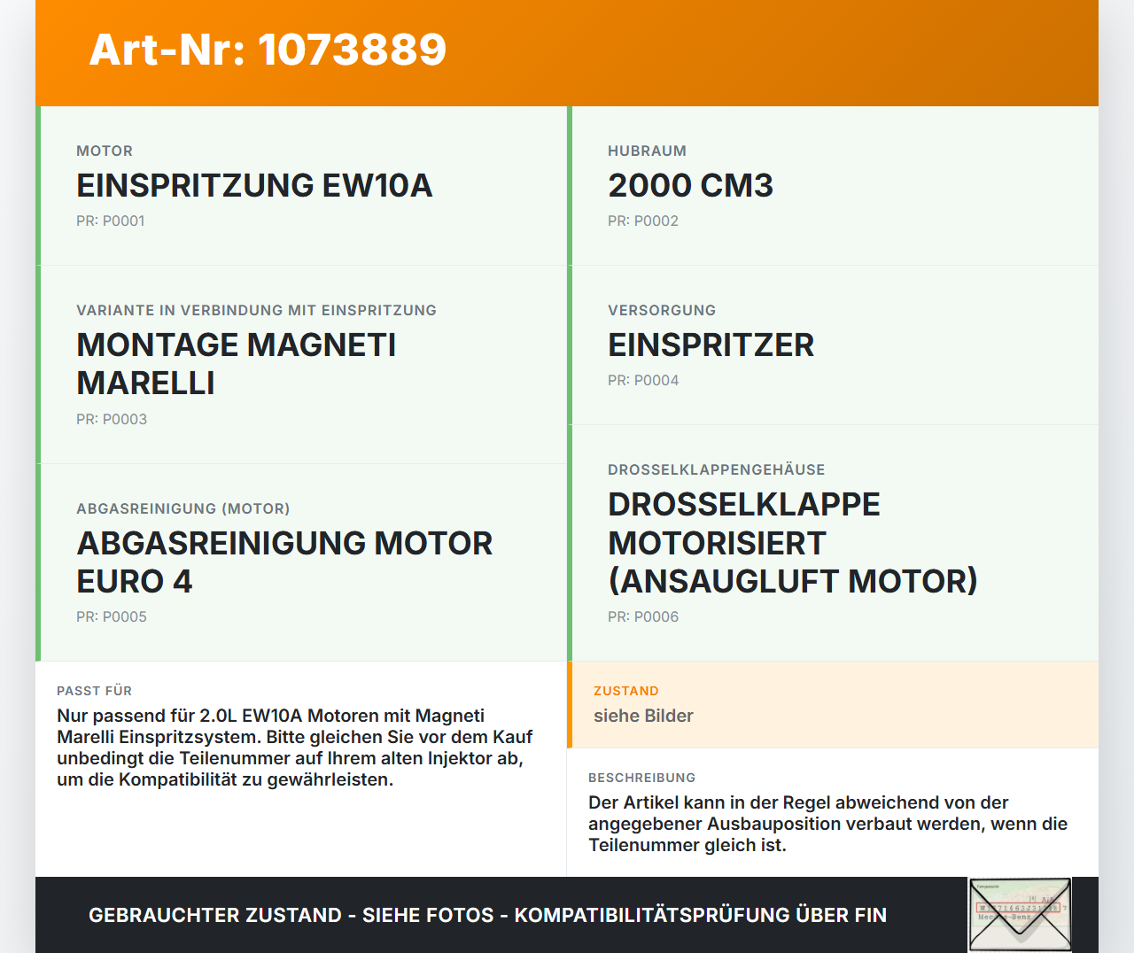 Citroen C4 Grand Picasso 06-10 1997 103KW Injektor Einspritzdüse Zyl.4 Citroen C4 Grand Picasso 06-10 12.11.2008... Vorschau 3