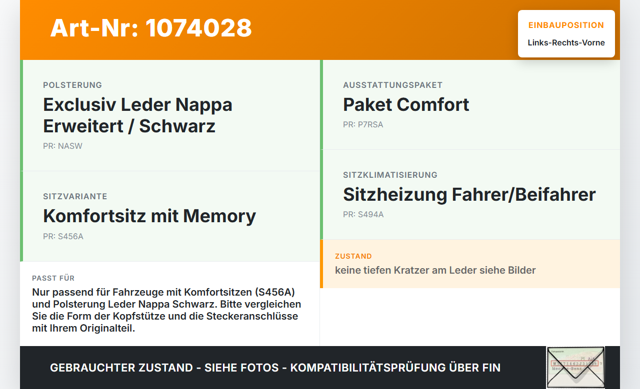 BMW 5er GT F07 09-13 Kopfstütze für Fahrer Sitz Rechts oder Links Vorne BMW 5er GT F07 09-13 28.03.2011... Vorschau 3