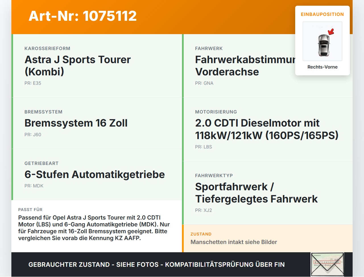 Opel Astra J 12-18 CDTi 2,0 121KW Autom Antriebswelle Gelenkwelle Rechts Vorne Opel Astra J 12-18 01.01.2013... Vorschau 3