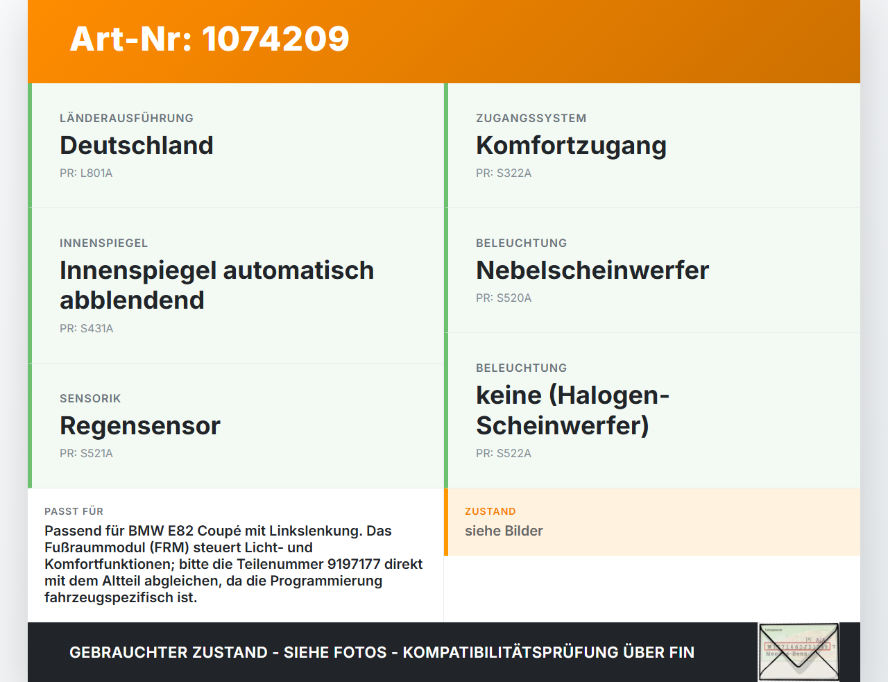 BMW 1er E82 07-11 Steuergerät Komfort SG PL2 FRM II BMW 1er E82 07-11 18.06.2008 6827065 61356827065 9197177... Vorschau 3