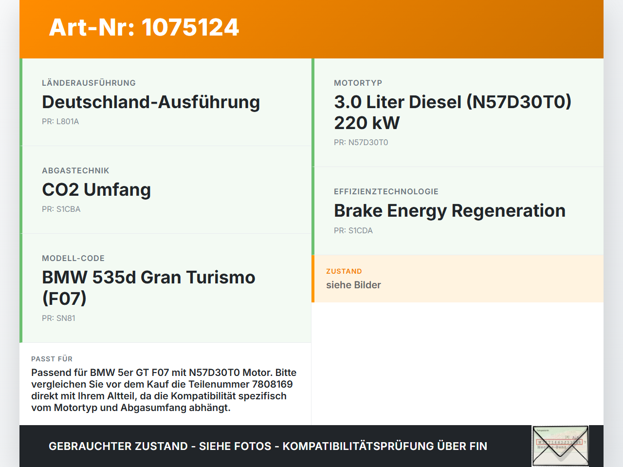 BMW 5er GT F07 09-13 3,0 175KW YLDA Drosselklappe BMW 5er GT F07 09-13 28.03.2011 11657808169 7808169... Vorschau 3