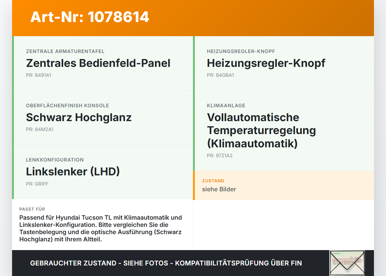 Hyundai Tucson TL 18-20 Klimabedienteil Bedienteil Bedienelement Klimaautomatik Hyundai Tucson TL 18-20 06.11.2019... Vorschau 3