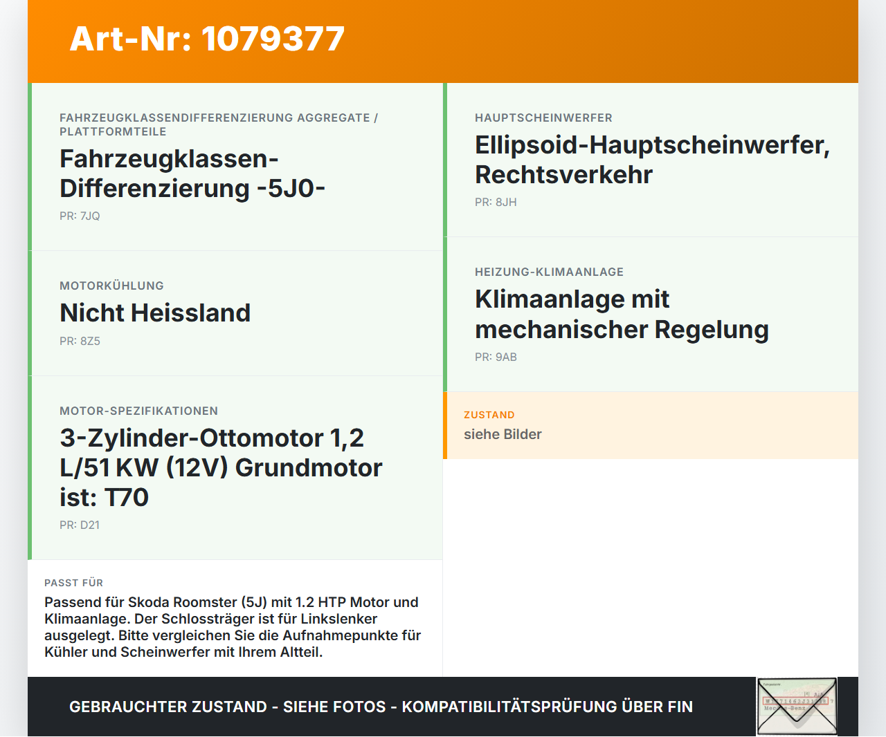 Skoda Roomster 5J 5J7 10-15 HTP 1,2 51KW Schlossträger Frontmaske Träger Skoda Roomster 5J 5J7 10-15 09.09.2011... Vorschau 3