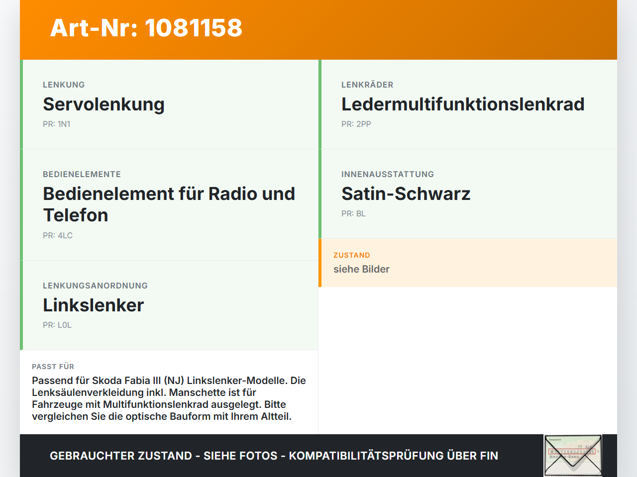 Skoda Fabia III NJ 14-18 Verkleidung Abdeckung Lenksäule Manschette Skoda Fabia III NJ 14-18 22.01.2016 5JA858565A... Vorschau 3