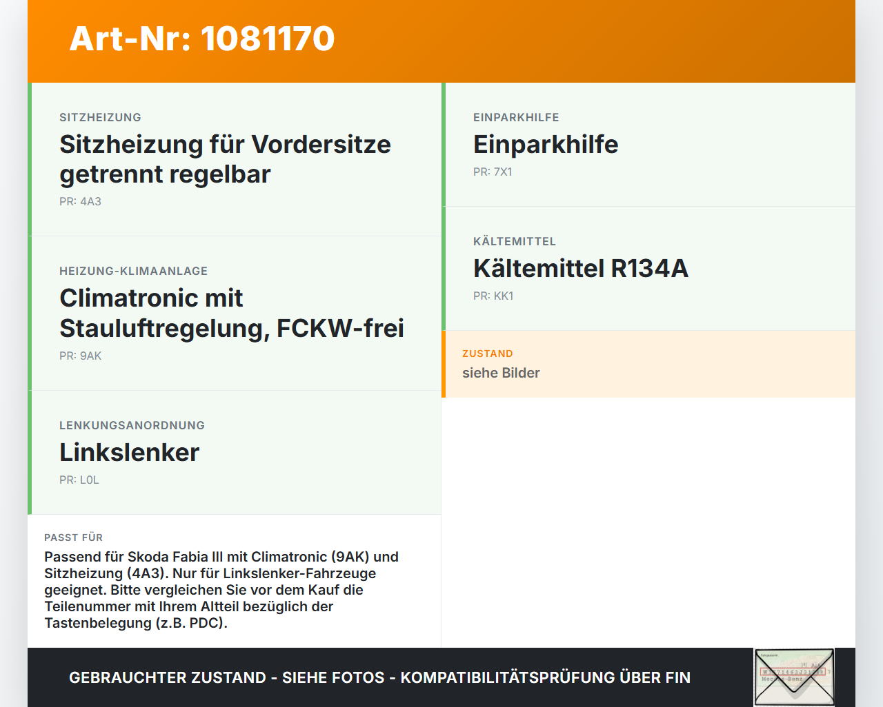 Skoda Fabia III NJ 14-18 Klimabedienteil Bedienteil Bedienelement Klima Heizung Skoda Fabia III NJ 14-18 22.01.2016... Vorschau 3