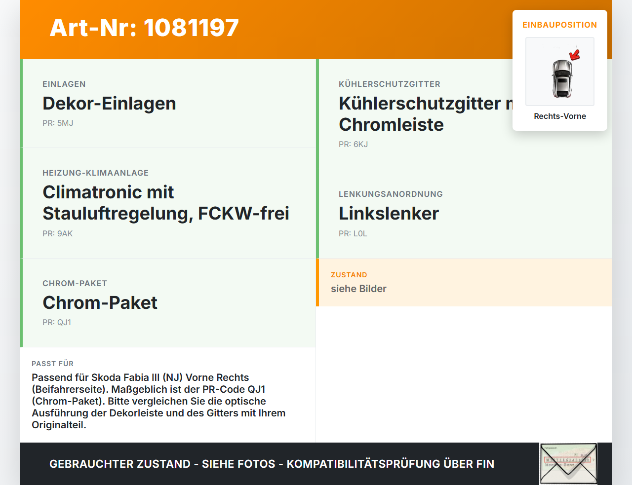 Skoda Fabia III NJ 14-18 Luftdusche Luftdüse Lüftungsgitter Vorne Rechts Skoda Fabia III NJ 14-18 22.01.2016... Vorschau 3