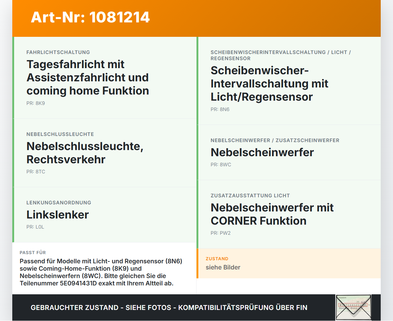 Skoda Fabia III NJ 14-18 Lichtschalter Schalter Skoda Fabia III NJ 14-18 22.01.2016 10095088 5E0941431D gebraucht Vorschau 3