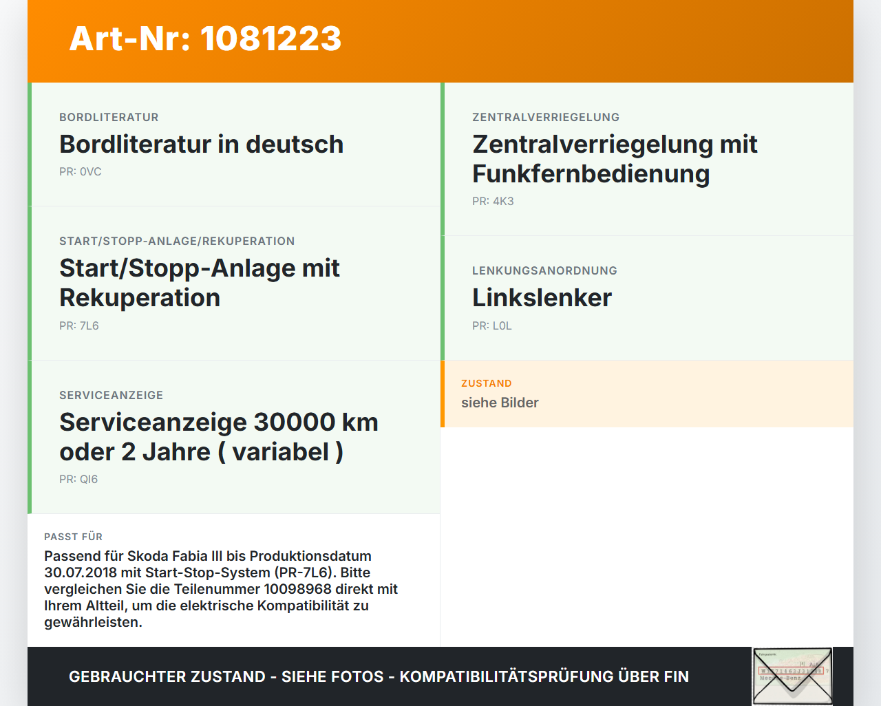 Skoda Fabia III NJ 14-18 Schalter Start Stop On Off Anlassschalter Skoda Fabia III NJ 14-18 22.01.2016 5E0905217... Vorschau 3