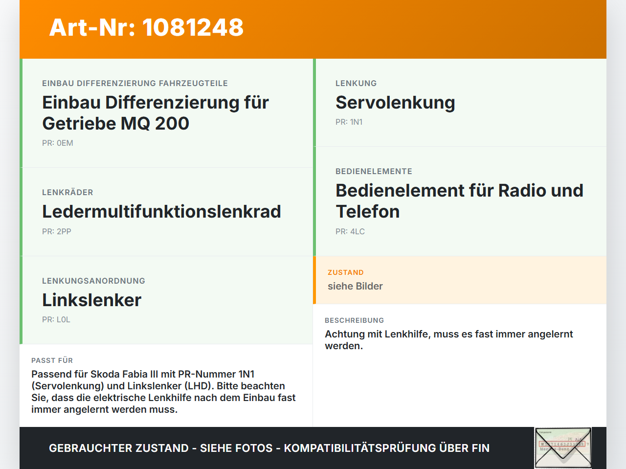 Skoda Fabia III NJ 14-18 Elektrische Servolenkung Lenksäule Lenkhilfe Skoda Fabia III NJ 14-18 22.01.2016... Vorschau 3