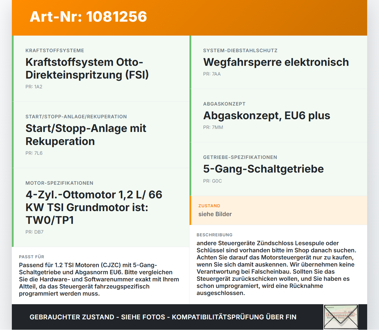 Skoda Fabia III NJ 14-18 TSI 1,2 66KW Motorsteuergerät ECU Steuergerät Benzin MED17.5.25 Skoda Fabia III NJ 14-18... Vorschau 3