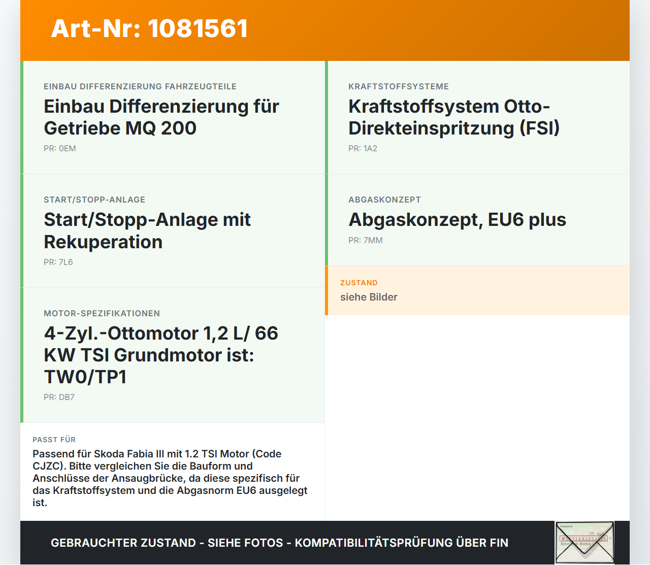 Skoda Fabia III NJ 14-18 TSI 1,2 66KW CJZC Ansaugbrücke Ansaugkrümmer Skoda Fabia III NJ 14-18 22.01.2016... Vorschau 3