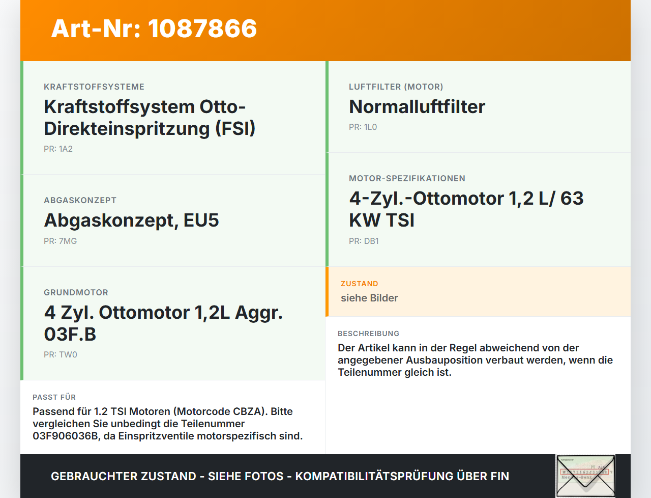 Skoda Fabia 545 10-14 TSI 1,2 63KW Einspritzventil Einspritzdüse Injektor Zyl.4 Skoda Fabia 545 10-14 31.05.2010... Vorschau 3