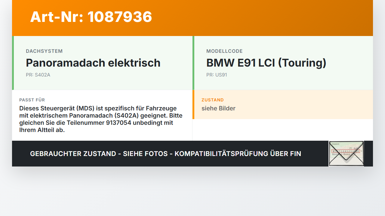 BMW E91 320i LCI 08-11 Steuergerät ECU Modul MDS Can-Bus BMW E91 320i LCI 08-11 31.08.2009 61359137054 9137054... Vorschau 3