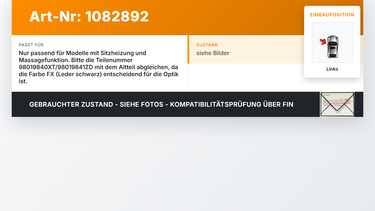 Citroen C4 Picasso II 13-16 Schalter Sitzheizung Schalterelement Sitzheizungsschalter Links Citroen C4 Picasso II... Vorschau 3