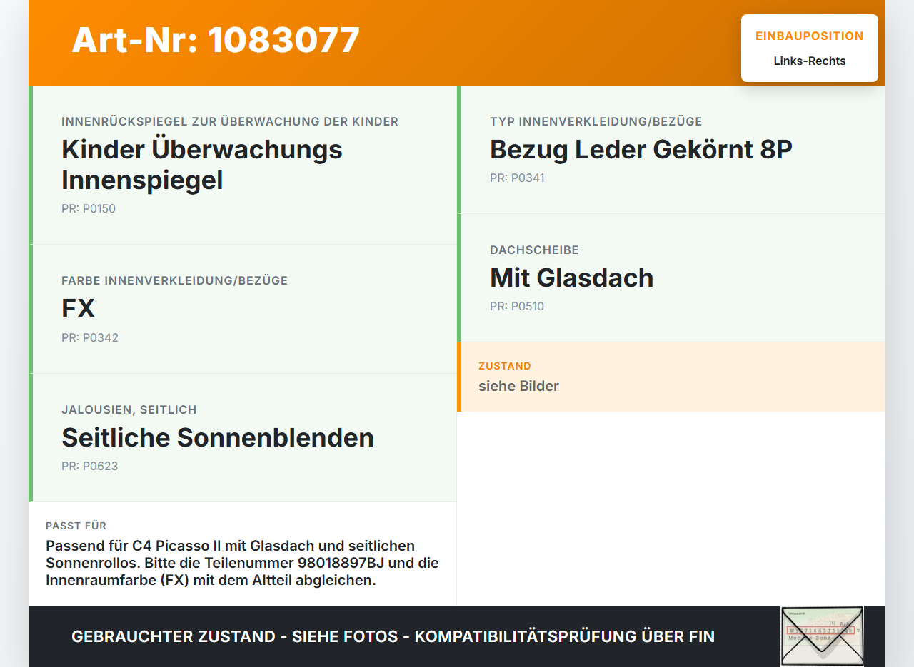 Citroen C4 Picasso II 13-16 Sonnenblende Rollo Rechts und Links Sonnenblendenmodul Citroen C4 Picasso II 13-16... Vorschau 3