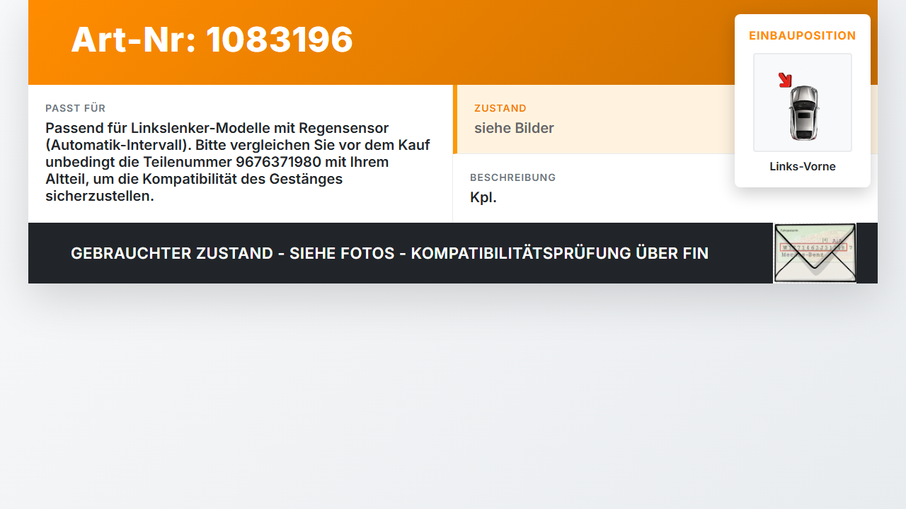 Citroen C4 Picasso II 13-16 Wischermotor mit Wischergestänge Vorne Links Citroen C4 Picasso II 13-16 24.09.2013... Vorschau 3
