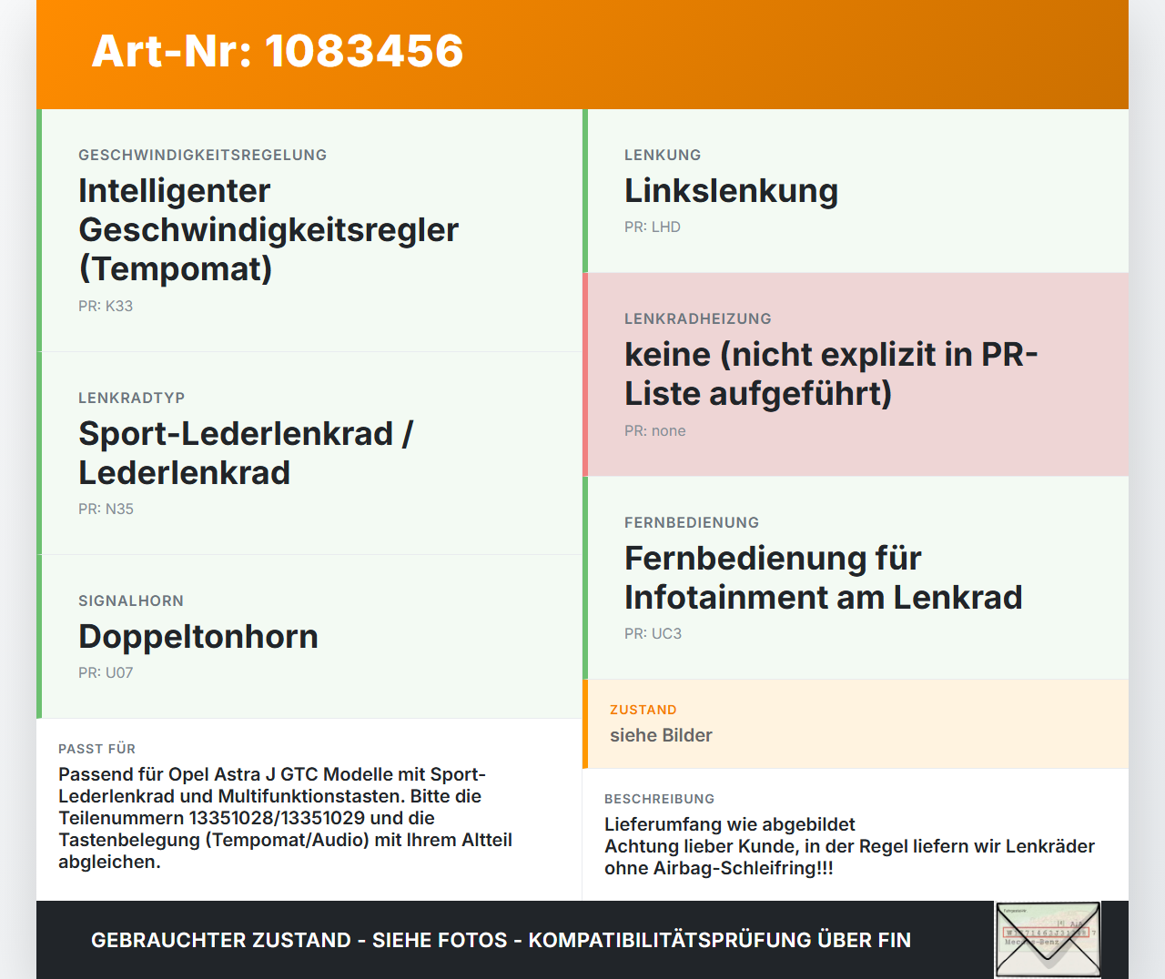 Opel Astra J GTC 11-18 Lenkrad Airbaglenkrad Opel Astra J GTC 11-18 16.11.2011 13351028 13351029 98729641YX... Vorschau 3