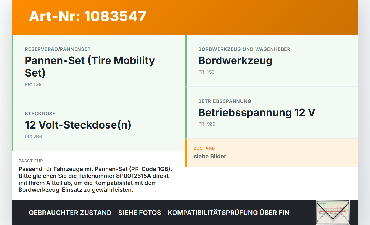 VW Passat 3C B7 10-14 Diese TDI 1,6 77KW Elektrische Luftpumpe Luft Kompressor Pannenset VW Passat 3C B7 10-14... Vorschau 3