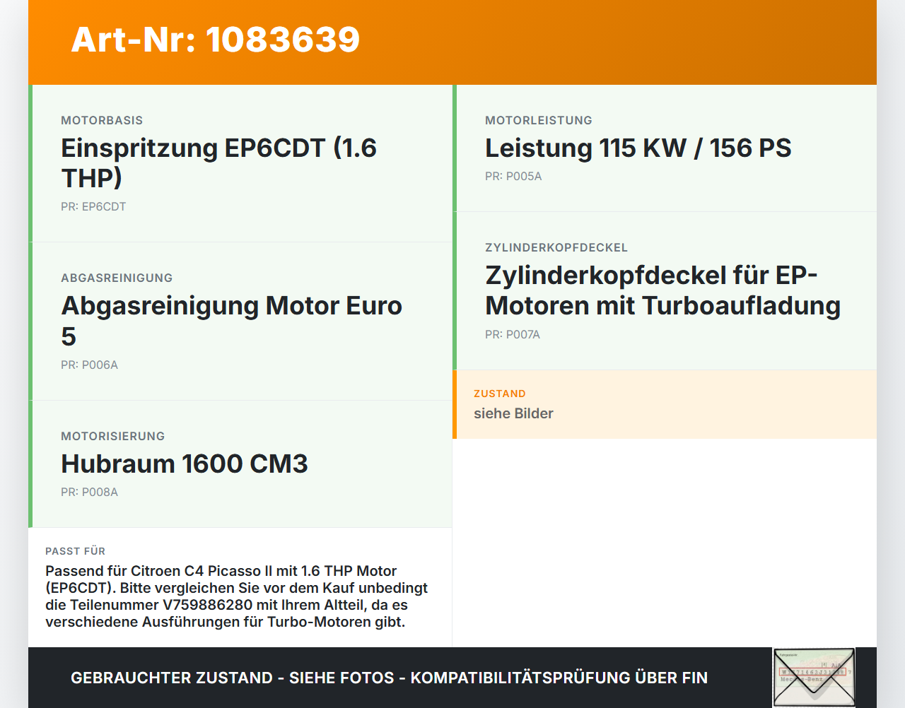 Citroen C4 Picasso II 13-16 THP 1,6 115KW EP6CDT Ventildeckel Zylinderkopfhaube Citroen C4 Picasso II 13-16... Vorschau 3