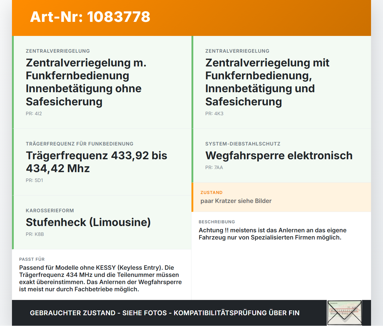 VW Passat 3C B7 10-14 Lim ZV Schlüssel Funkschlüssel VW Passat 3C B7 10-14 22.02.2014 3C0959752BA gebraucht Vorschau 3