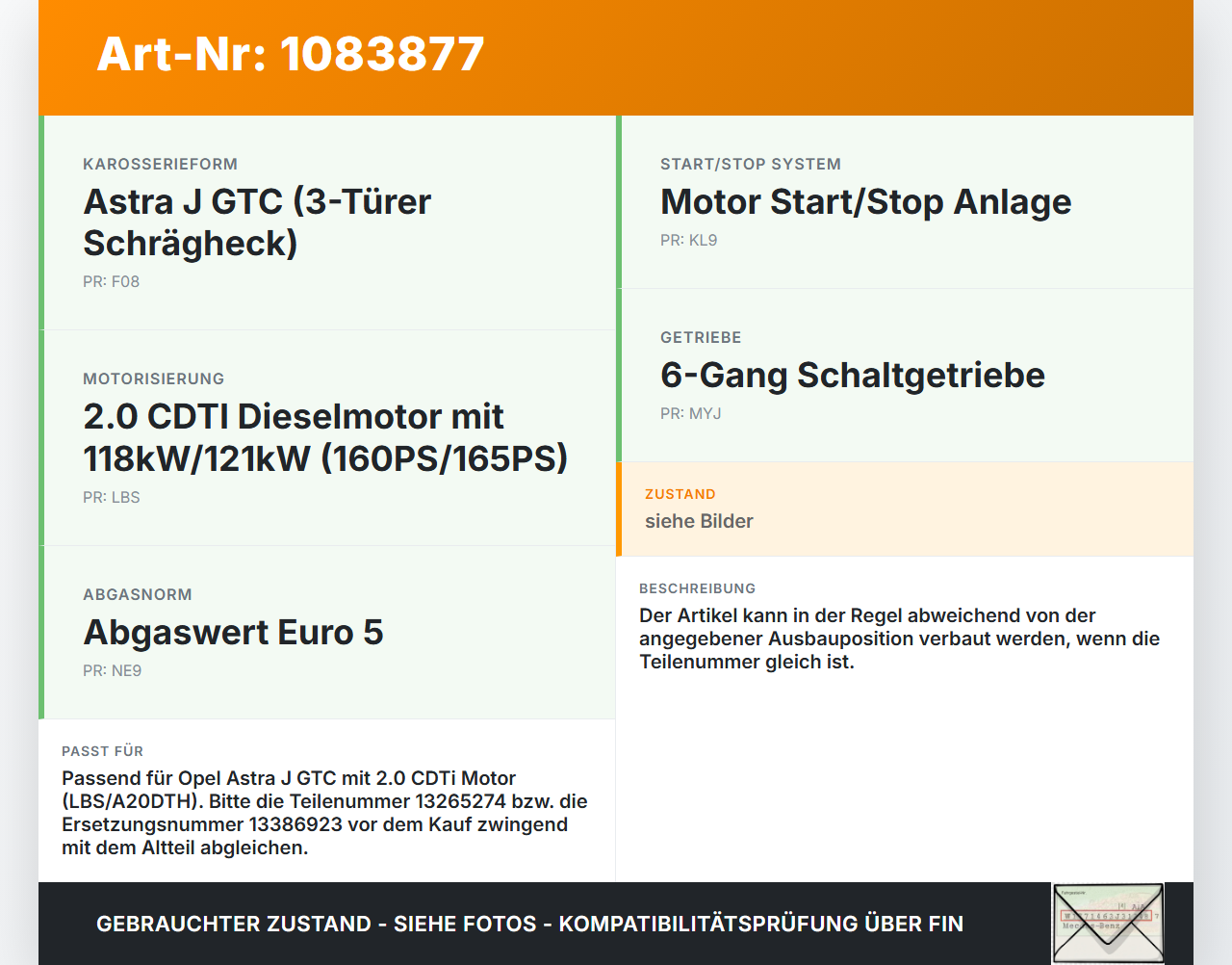 Opel Astra J GTC 11-18 CDTi 2,0 121KW Ladeluftkühler Ansaugrohr Ladeluftschlauch Luftschlauch Pos.1 Opel Astra J... Vorschau 3