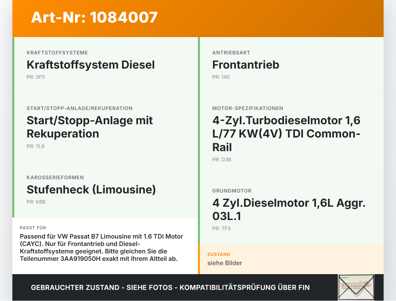 VW Passat 3C B7 10-14 TDI 1,6 77KW Kraftstoffpumpe Kraftstoff Förderpumpe Tankgeber VW Passat 3C B7 10-14... Vorschau 3