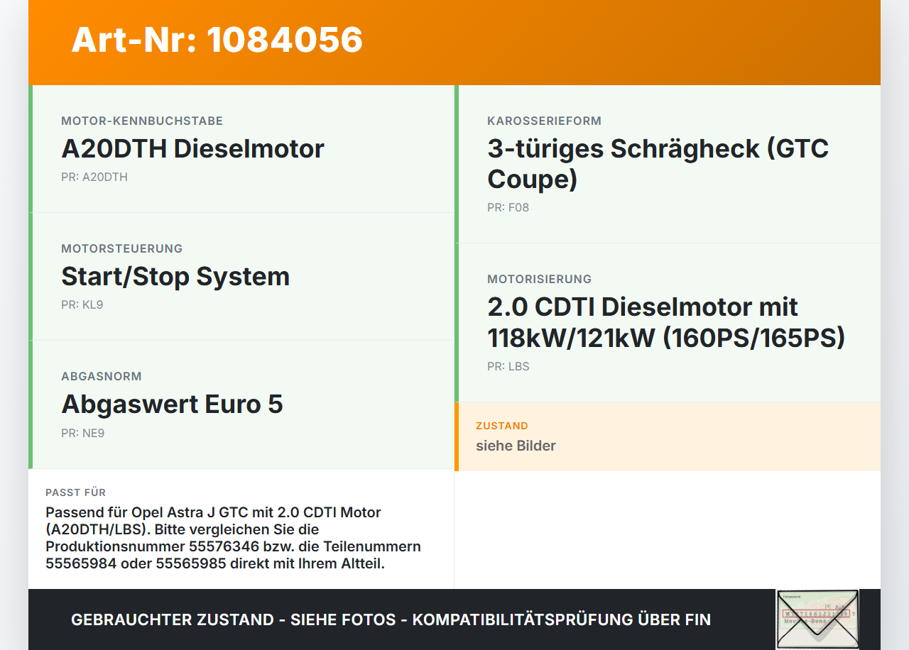 Opel Astra J GTC 11-18 CDTi 2,0 121KW A20DTH Abgaskrümmer Opel Astra J GTC 11-18 16.11.2011 55565984 55565985... Vorschau 3