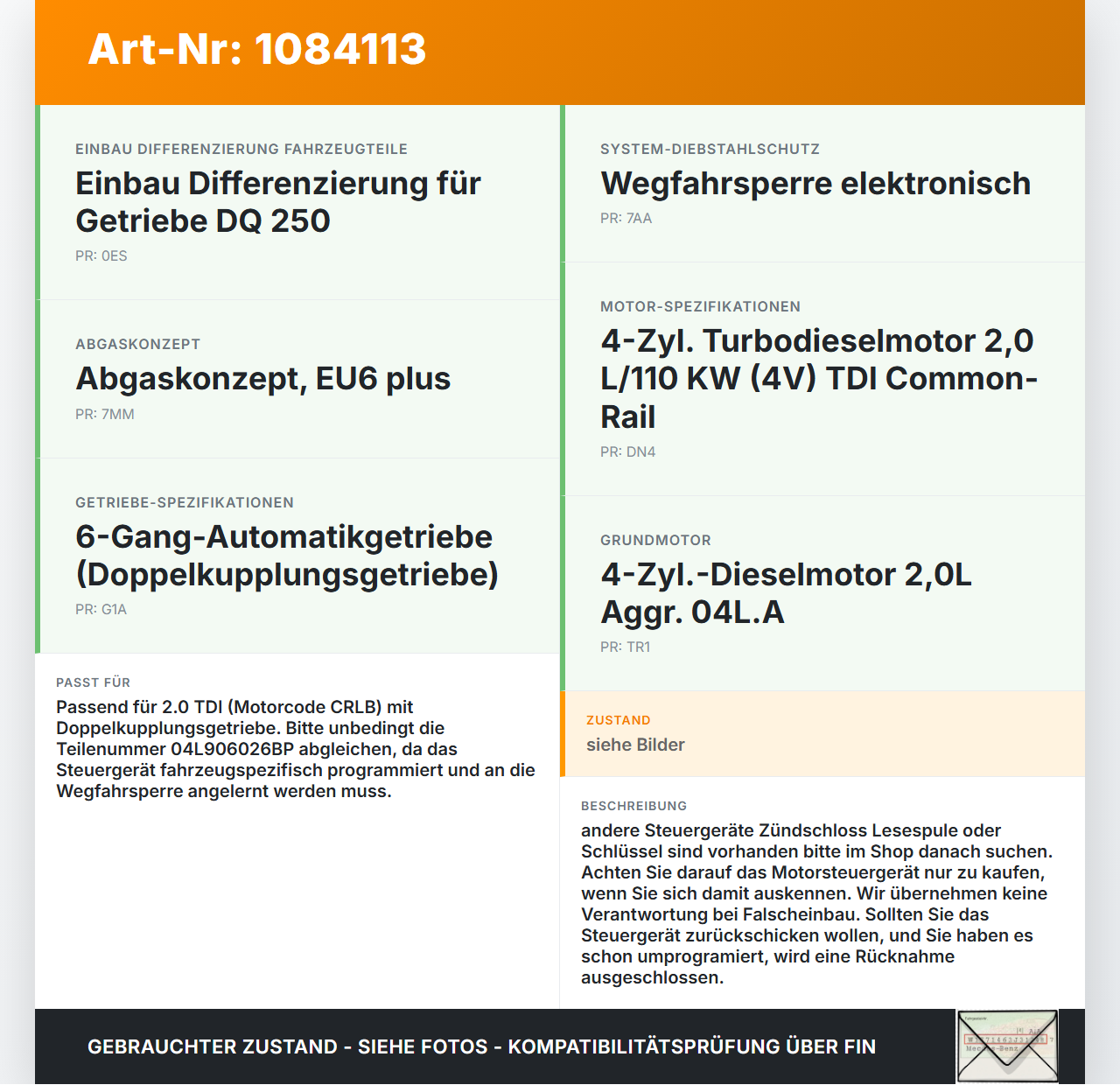 Audi A3 8V 12-16 TDI 2,0 110KW Steuergerät ECU für Motor Motorsteuergerät Audi A3 8V 12-16 17.06.2016 04L907309R... Vorschau 3