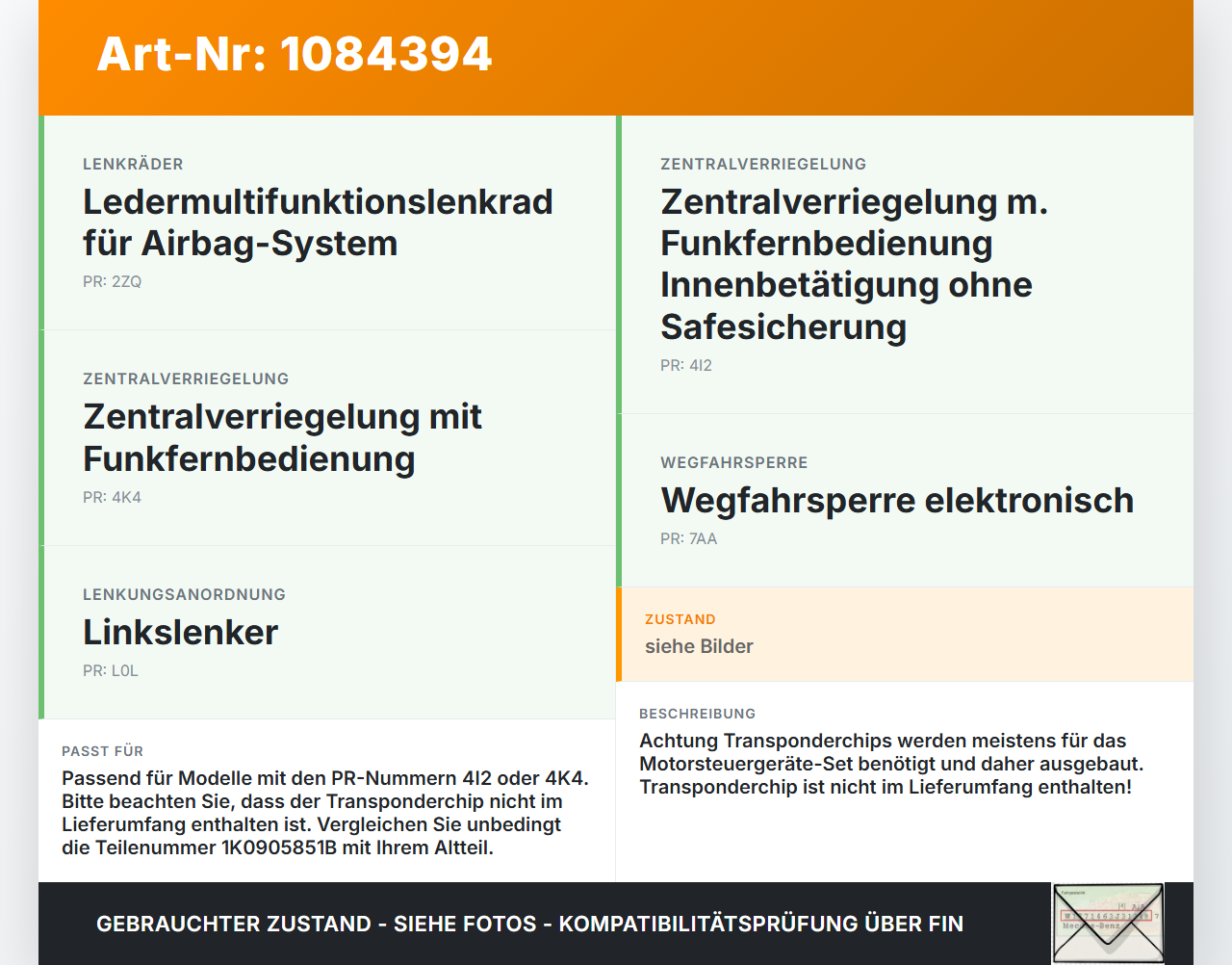 Audi A3 8V 12-16 Lenkradschloss Lenkradriegel Wegfahrsperre Audi A3 8V 12-16 17.06.2016 1K0905851B 5Q0905865 gebraucht Vorschau 3