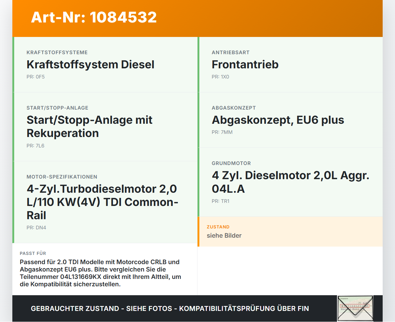 Audi A3 8V 12-16 TDI 2,0 110KW Partikelfilter Rußpartikelfilter Dieselpartikelfilter DPF Audi A3 8V 12-16... Vorschau 3