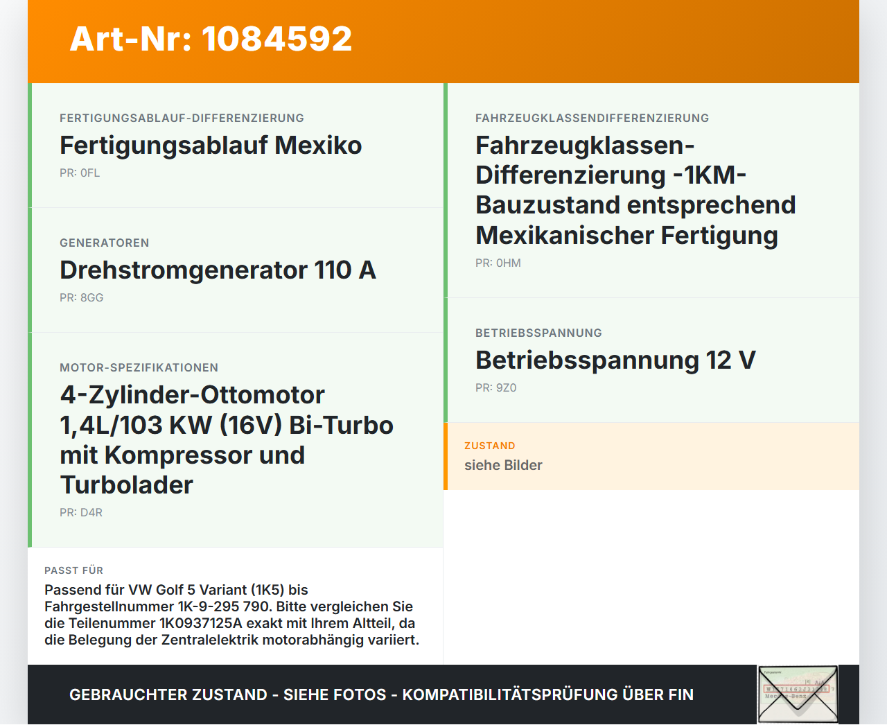 VW Golf 5 V Variant 1K5 03-09 TSI 1,4 59KW Sicherungskasten Zentralelektrik VW Golf 5 V Variant 1K5 03-09... Vorschau 3
