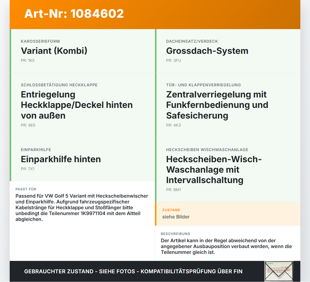 VW Golf 5 V Variant 1K5 03-09 Kabelbaum für Heckklappe Leitungssatz Kabelstrang VW Golf 5 V Variant 1K5 03-09... Vorschau 3
