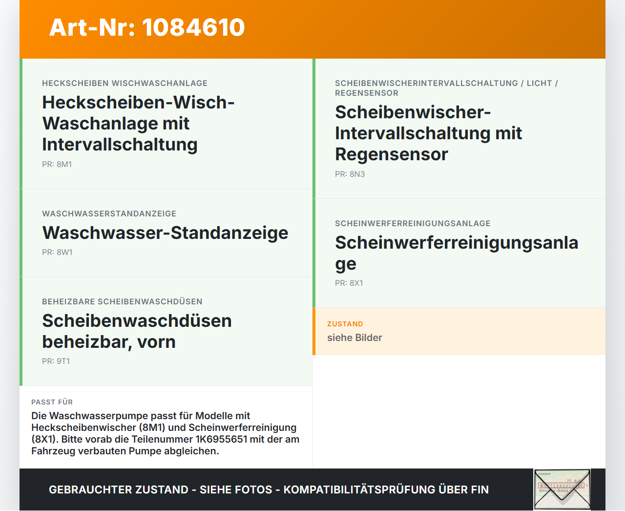 VW Golf 5 V Variant 1K5 03-09 Waschwasserpumpe Wischwasserpumpe Waschpumpe Vo. VW Golf 5 V Variant 1K5 03-09... Vorschau 3