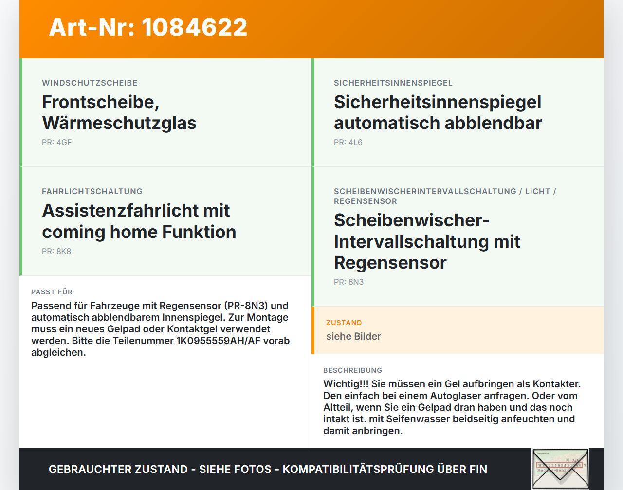 VW Golf 5 V Variant 1K5 03-09 Regensensor VW Golf 5 V Variant 1K5 03-09 13.12.2007 1K0955559AH 1K0955559AF... Vorschau 3