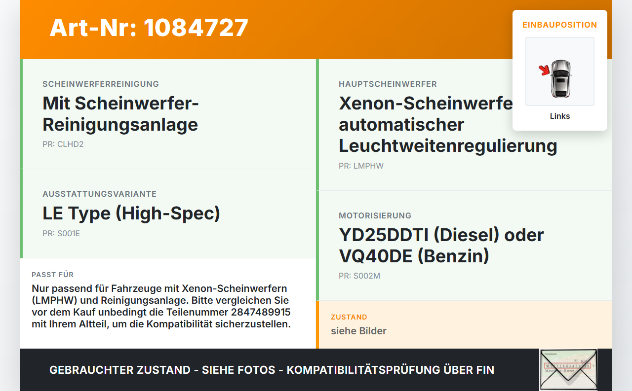 Nissan Pathfinder R51 05-10 Xenon Vorschaltgerät Links Nissan Nissan Pathfinder R51 05-10 29.09.2008 2847489915... Vorschau 3