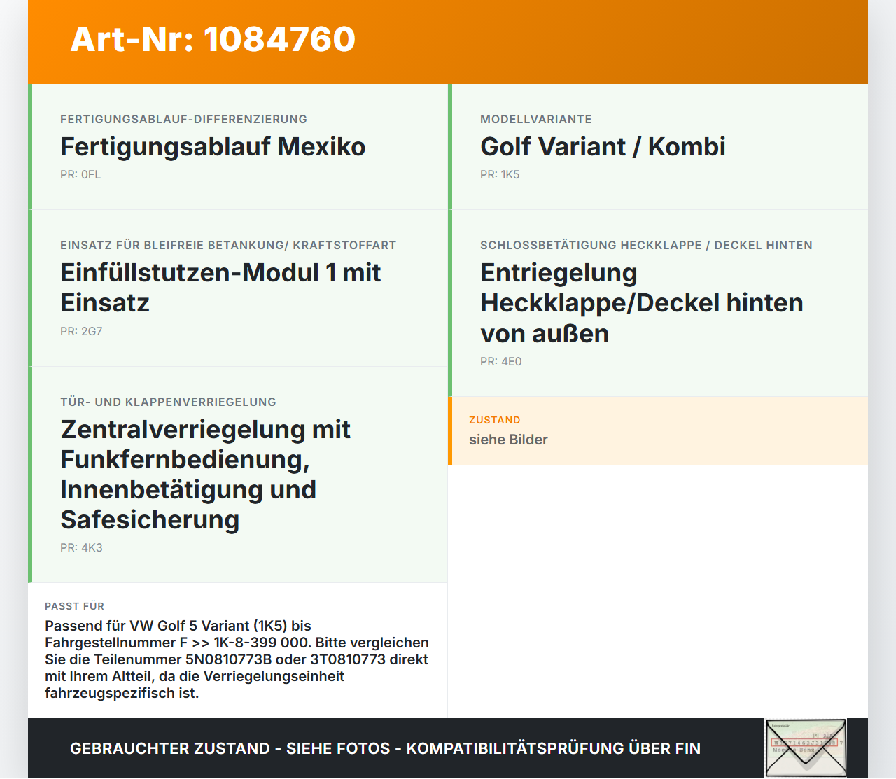 VW Golf 5 V Variant 1K5 03-09 Tankdeckel Stellmotor Tankklappenmotor VW Golf 5 V Variant 1K5 03-09 13.12.2007... Vorschau 3