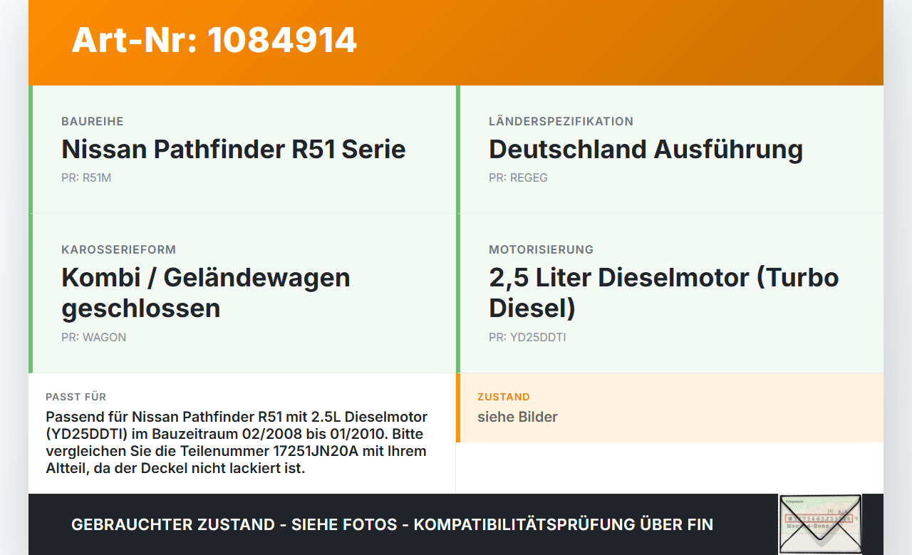 Nissan Pathfinder R51 05-10 Tankdeckel Verschluss Tankverschluss Nissan Nissan Pathfinder R51 05-10 29.09.2008... Vorschau 3